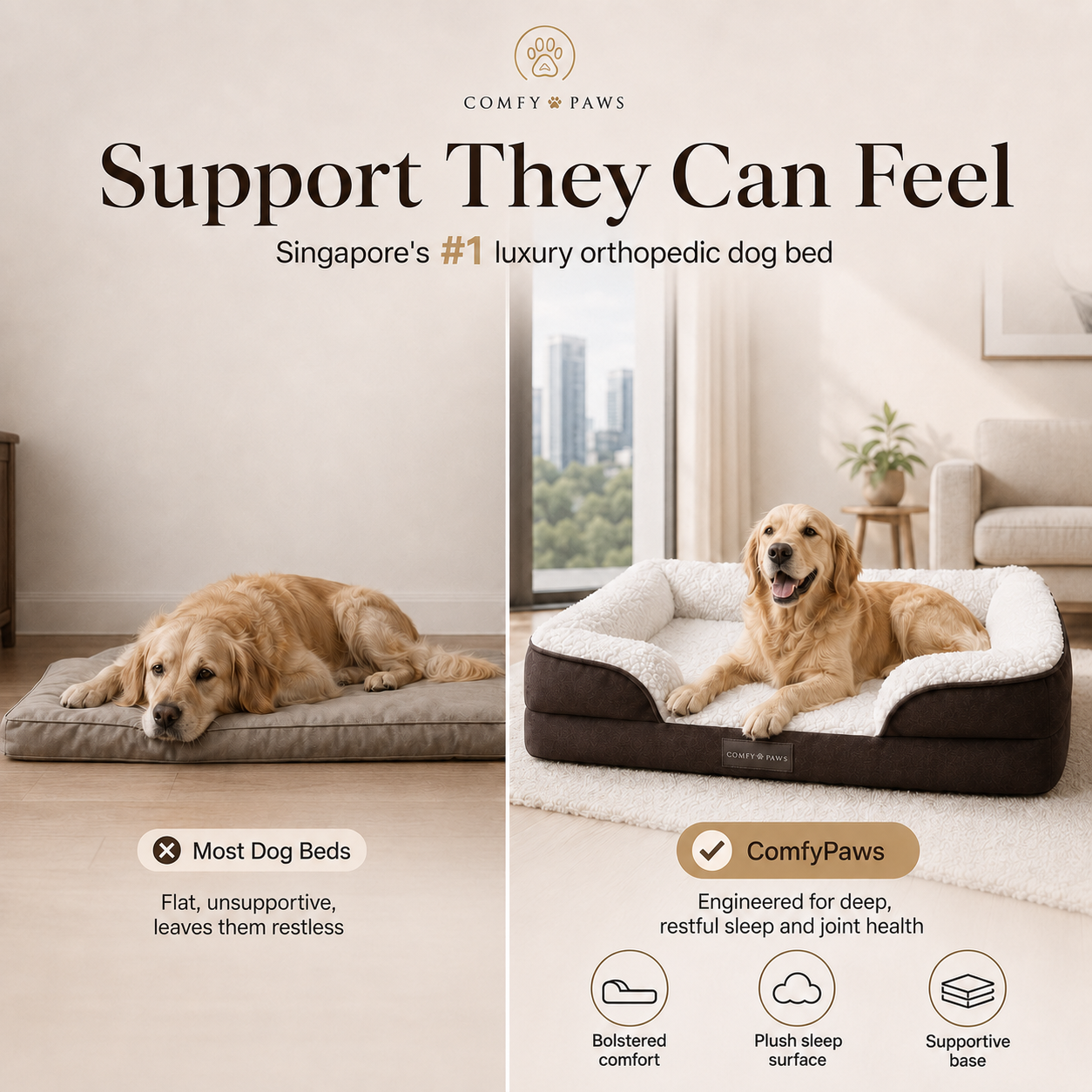 Orthopedic Dog Bed - Premium Comfort & Joint Support